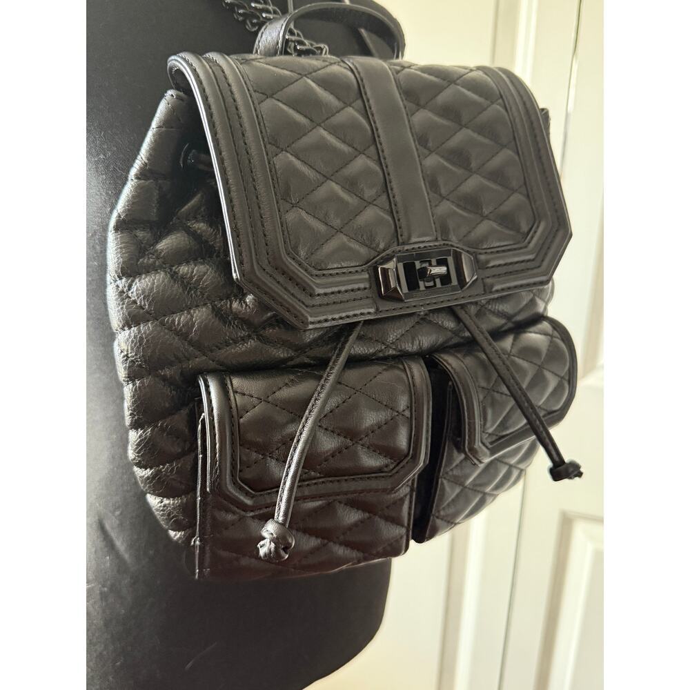 Rebecca Minkoff Love Quilted Backpack adjustable chain/leather straps | GUC